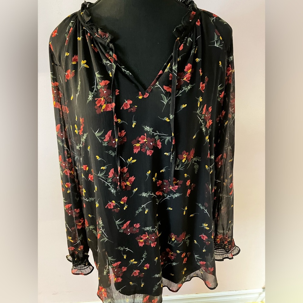 Beautiful Long Sleeved Slightly Sheer Top size S